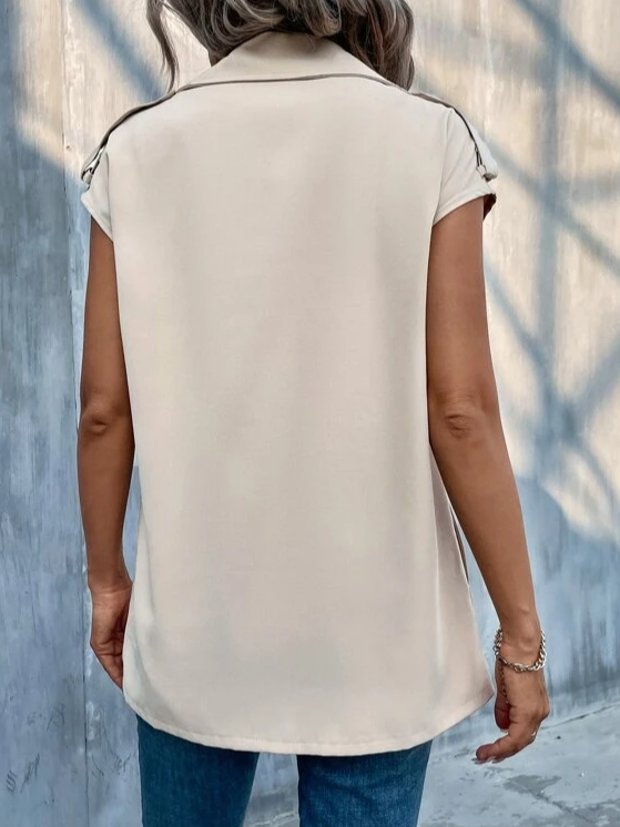 Casual Plain Loose Shawl Collar Vest Coat