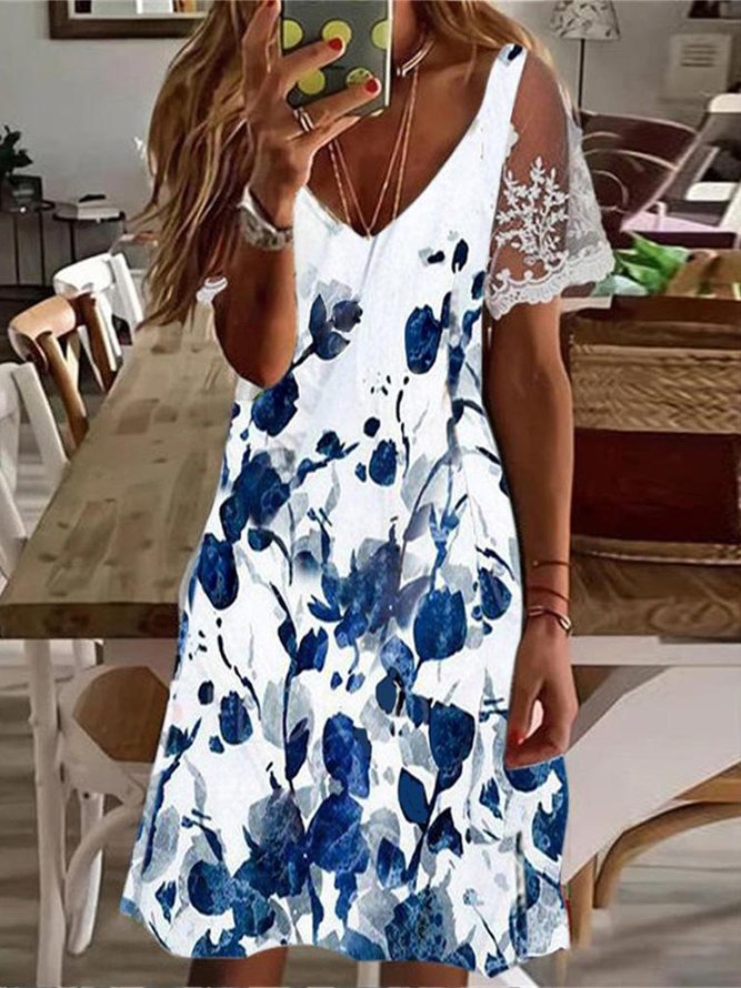 Casual V Neck Dress