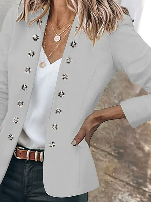 Wrap Loose Plain Casual Blazer