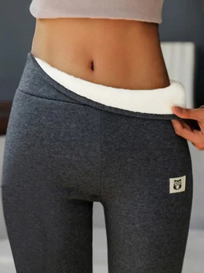 Women's - Basics Fleece Lined High Waist Skinny Soft Clouds Leggings