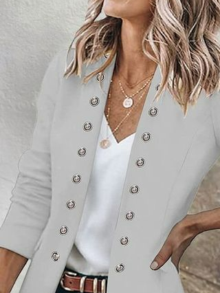 Wrap Loose Plain Casual Blazer