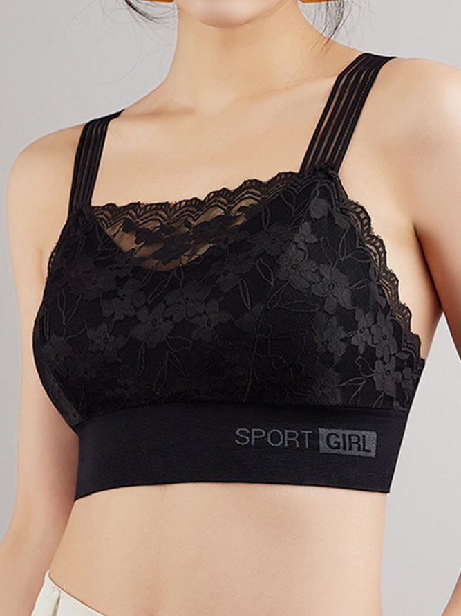Lace Soft Comfortable Breathable No Steel Rim Tank Bra