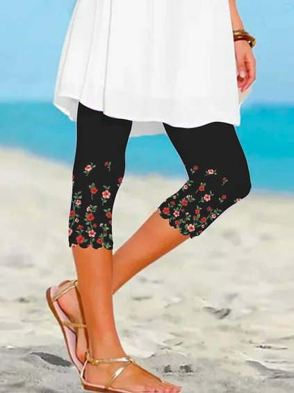 Casual Floral Vacation Leggings