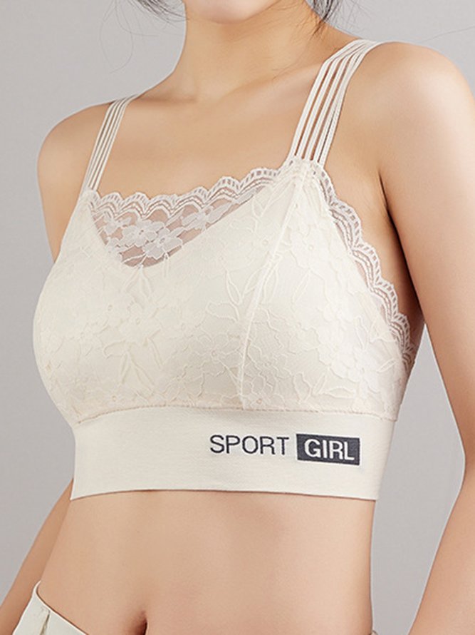 Lace Soft Comfortable Breathable No Steel Rim Tank Bra