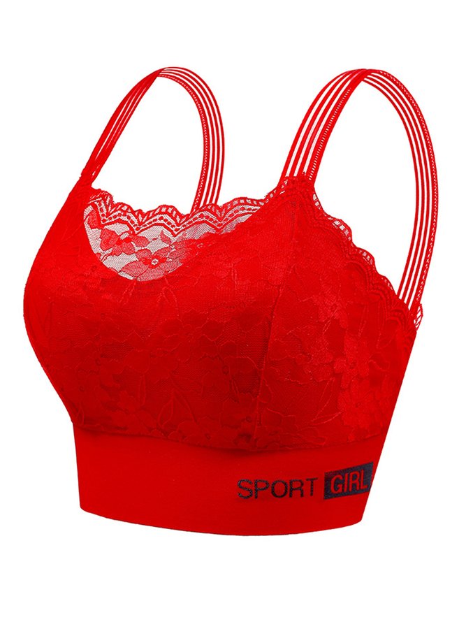 Lace Soft Comfortable Breathable No Steel Rim Tank Bra