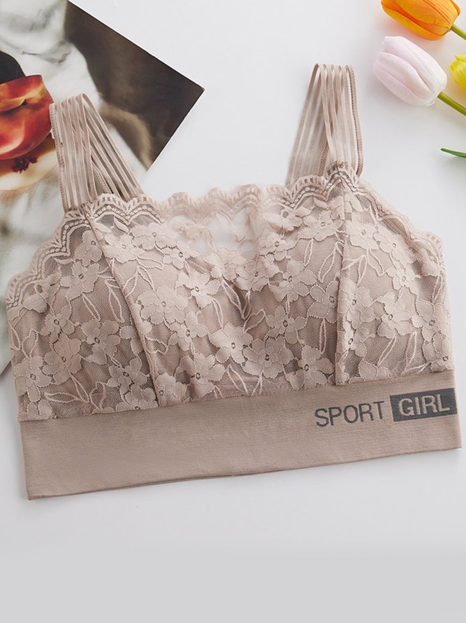 Lace Soft Comfortable Breathable No Steel Rim Tank Bra