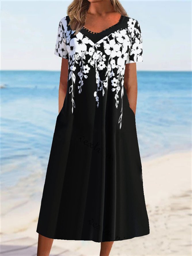 Elegant Floral Lace Loose Dress