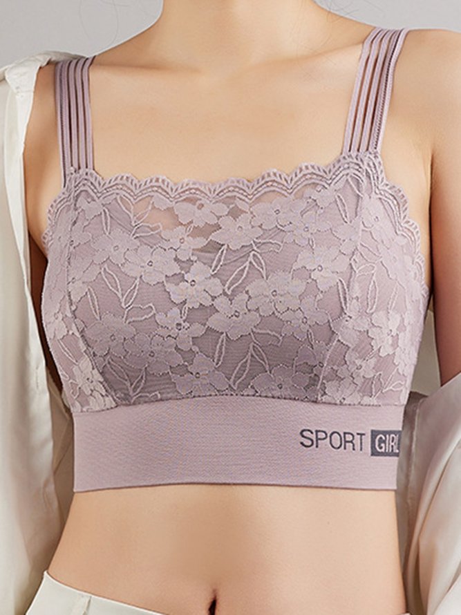 Lace Soft Comfortable Breathable No Steel Rim Tank Bra