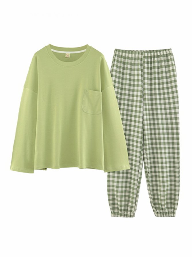 Cozy Cotton Stripe Printed Padded Loungewear Set Plus Size