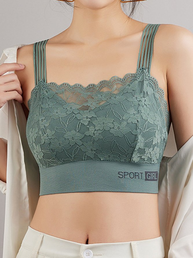 Lace Soft Comfortable Breathable No Steel Rim Tank Bra