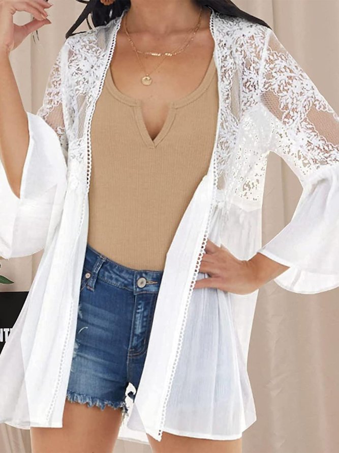 Lace Vacation Plain Coat