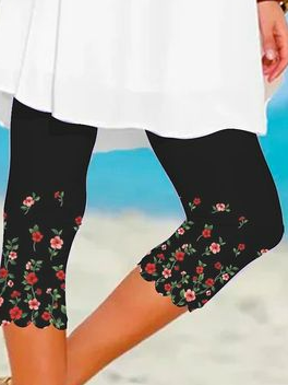 Casual Floral Vacation Leggings