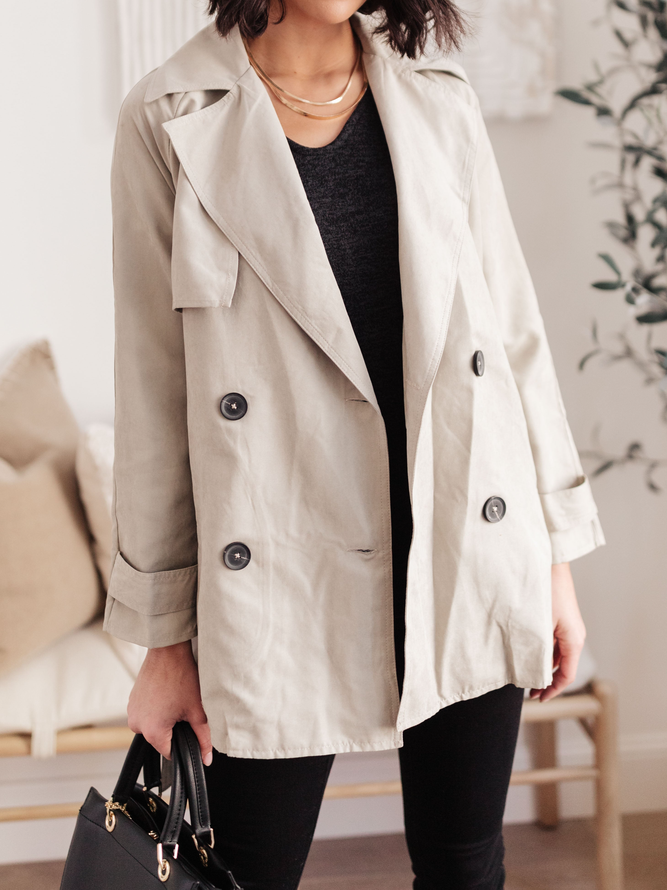 Plain Loose Casual Trench Coat