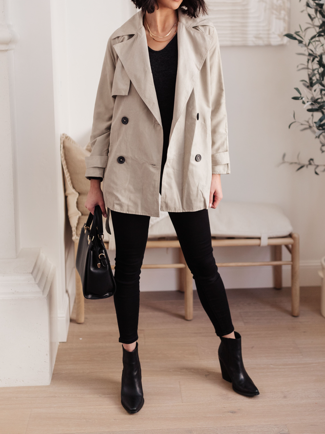 Plain Loose Casual Trench Coat