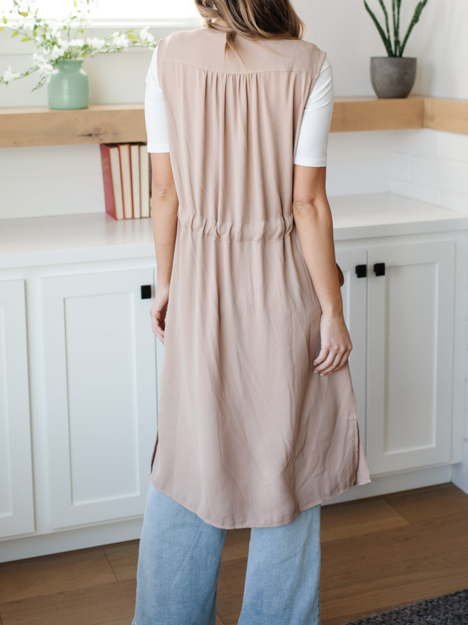 V Neck Plain Casual Loose Vest