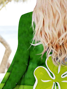 Four-leaf clover festive loose long-sleeved cardigan