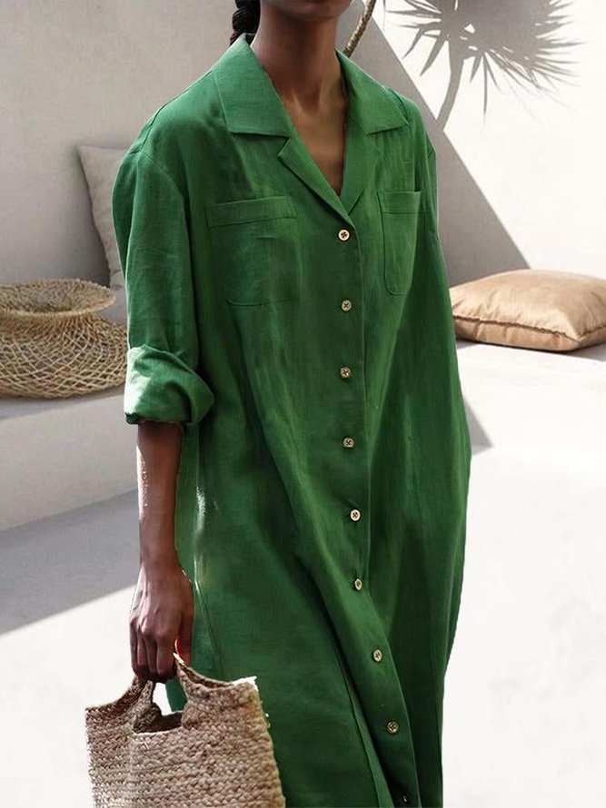 Cotton And Linen Loose Casual Dress