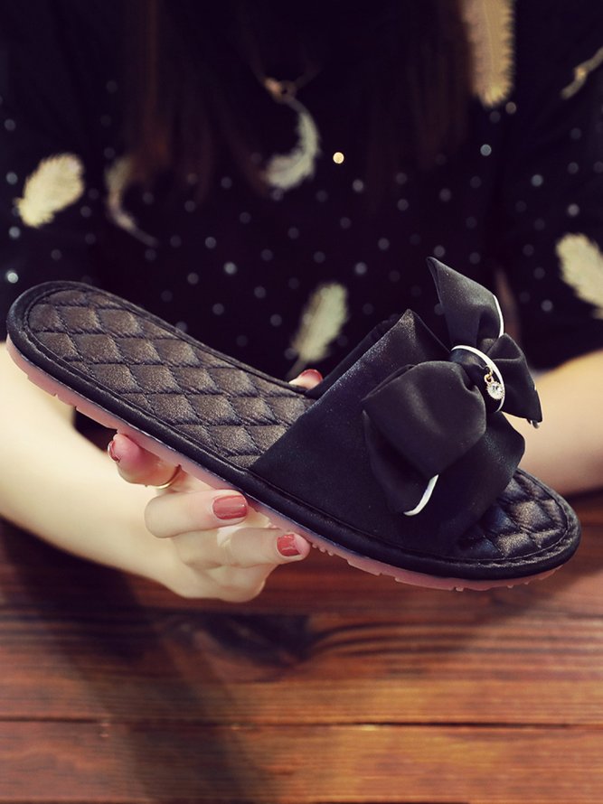 Bow Decor LOVE Casual House Slippers