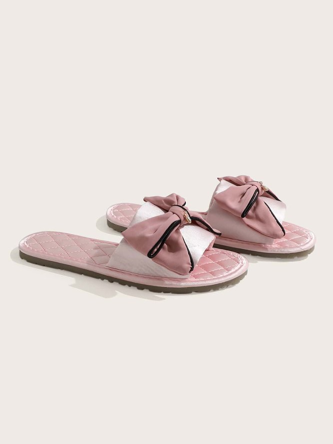 Bow Decor LOVE Casual House Slippers