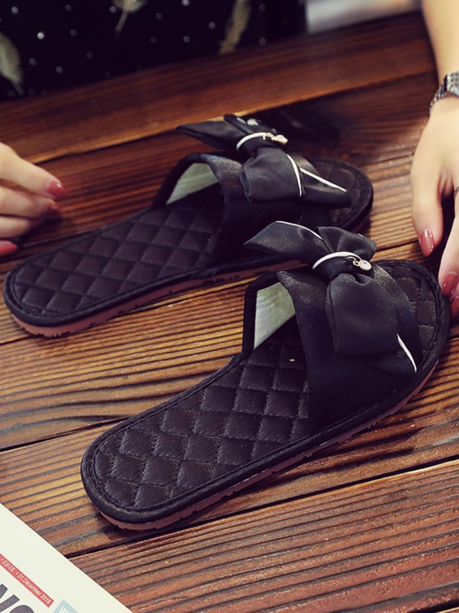 Bow Decor LOVE Casual House Slippers