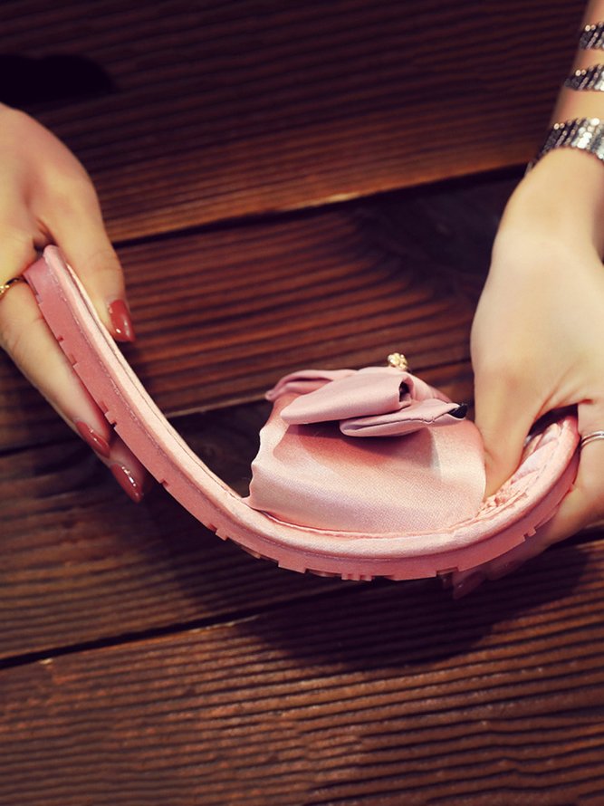 Bow Decor LOVE Casual House Slippers