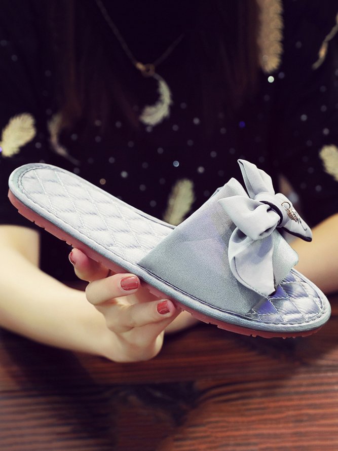 Bow Decor LOVE Casual House Slippers