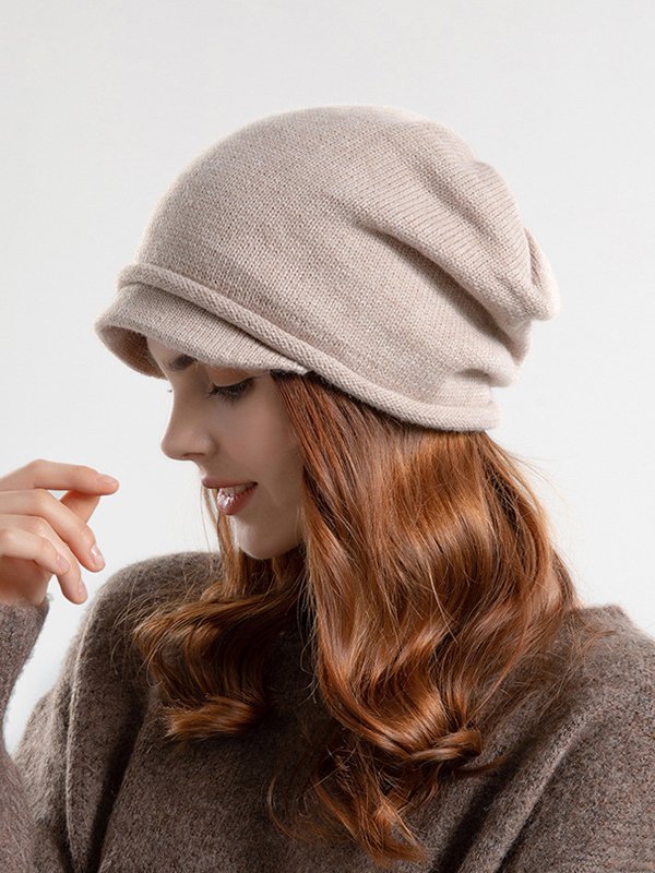 Plain Knit Beanie Hat Spring Summer Versatile Accessories