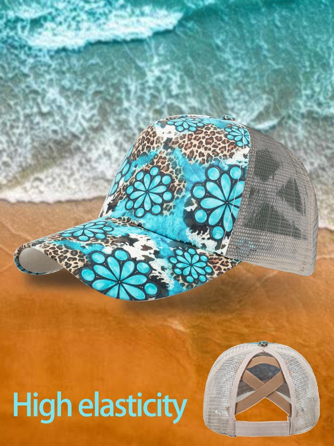 Vacation Ethnic Ocean Pattern Baseball Cap Spring Summer Beach Sunscreen Accessories