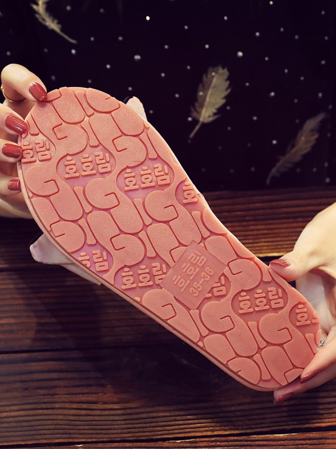 Bow Decor LOVE Casual House Slippers