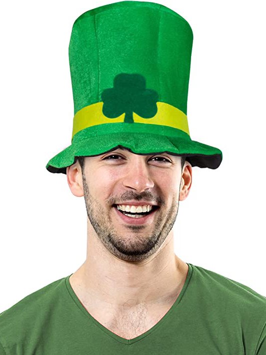 Velvet Topper Irish Day Green Shamrock Plaid Holiday Party Accessories