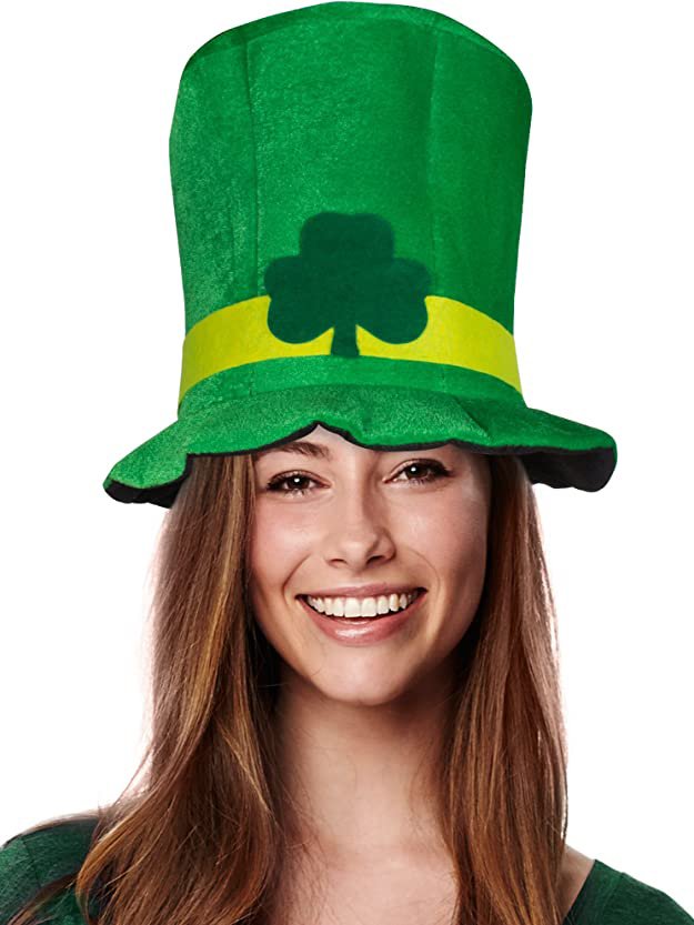 Velvet Topper Irish Day Green Shamrock Plaid Holiday Party Accessories