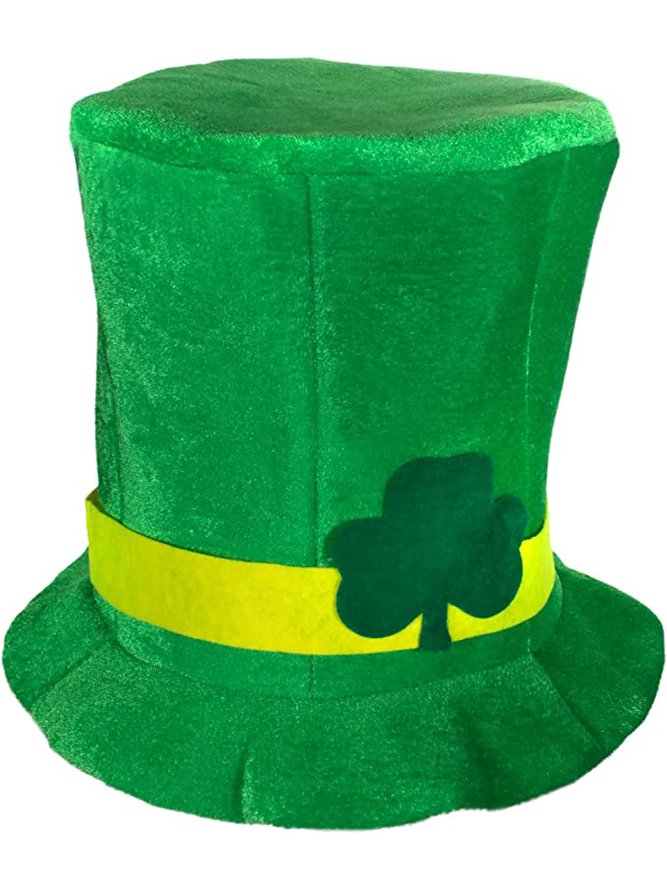 Velvet Topper Irish Day Green Shamrock Plaid Holiday Party Accessories