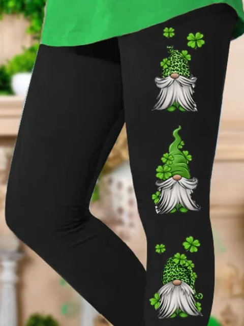 Leggings Casual Four-Leaf Clover Regular Fit Leggings