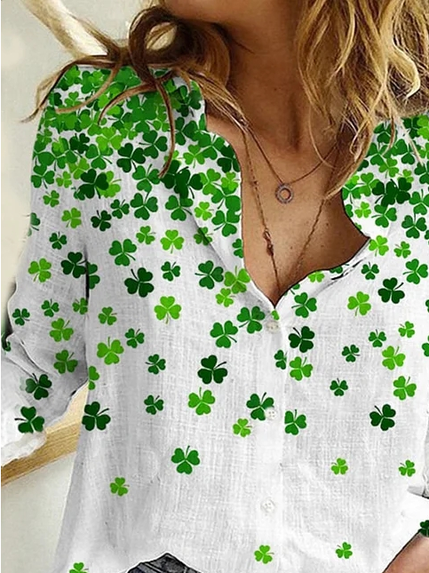 Women's Shamrock Print Shirt