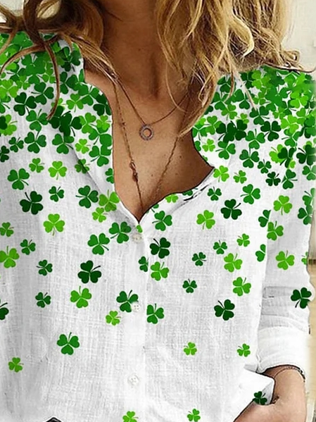 Women's Shamrock Print Shirt
