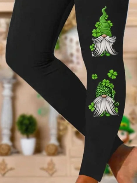 Leggings Casual Four-Leaf Clover Regular Fit Leggings