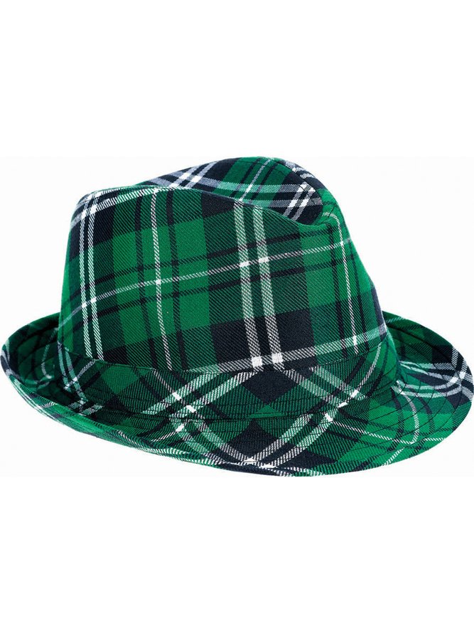 Beanie Irish Day Green Shamrock Plaid Holiday Party Accessories