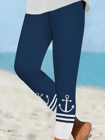 Casual Anchor Sea Tight Leggings
