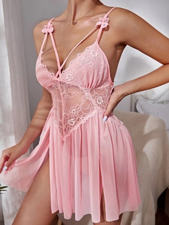 Valentine's Day Lace Suspender Skirt Thong Sexy Lingerie Set