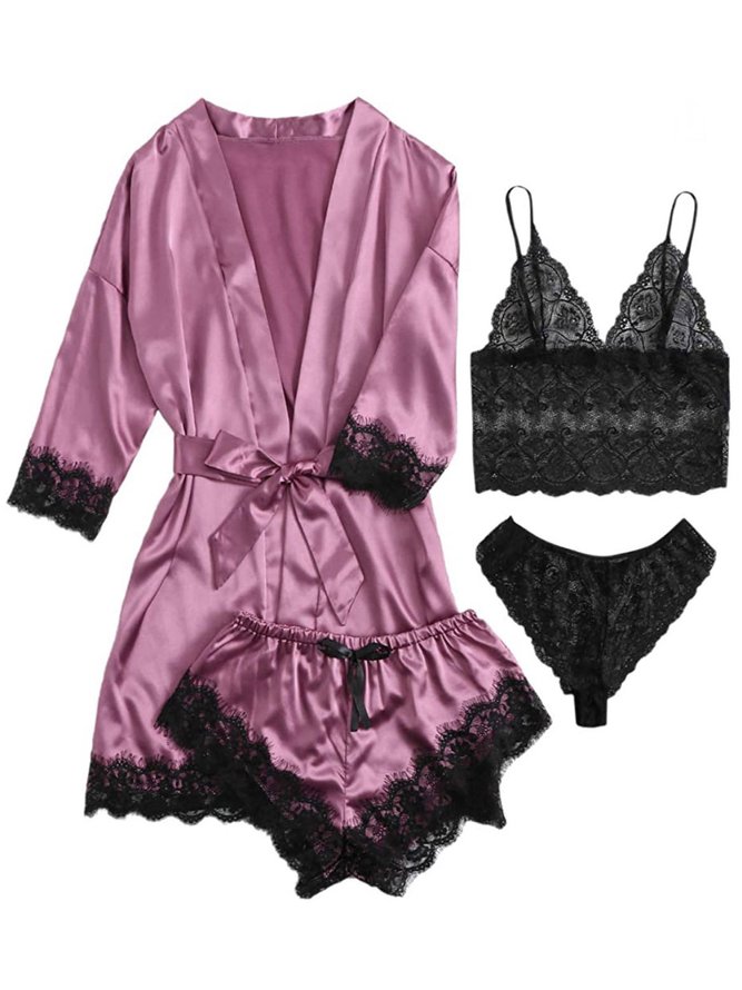 Valentine's Day Sexy Lace Pajamas Set of Four