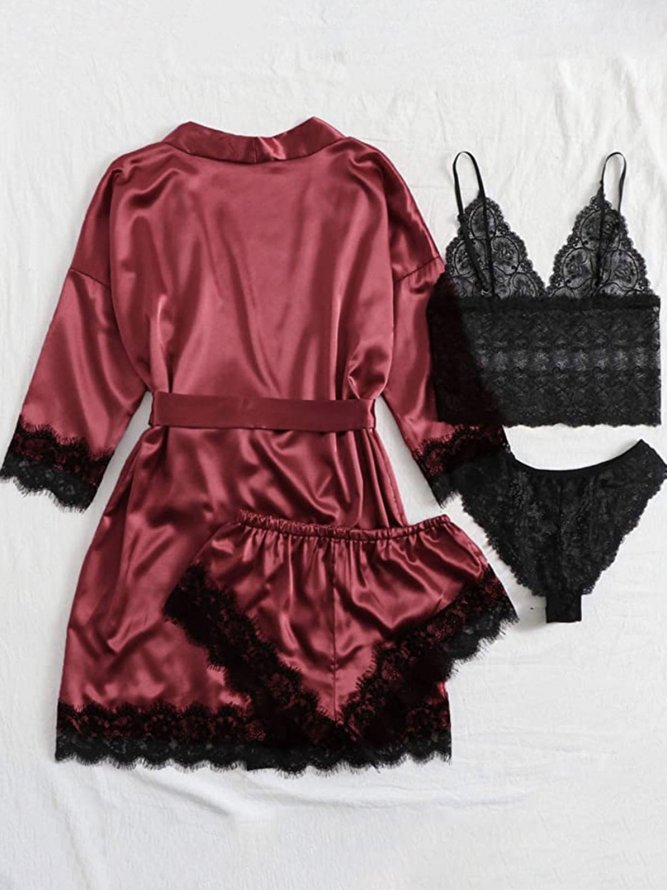 Valentine's Day Sexy Lace Pajamas Set of Four