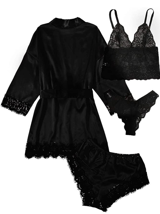 Valentine's Day Sexy Lace Pajamas Set of Four