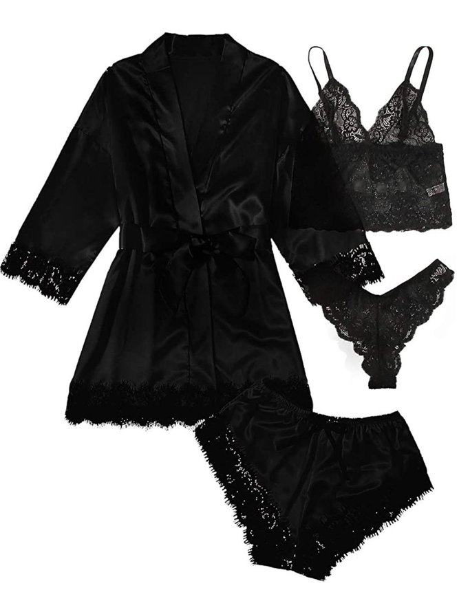 Valentine's Day Sexy Lace Pajamas Set of Four