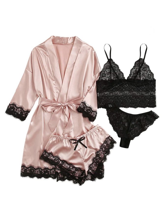 Valentine's Day Sexy Lace Pajamas Set of Four