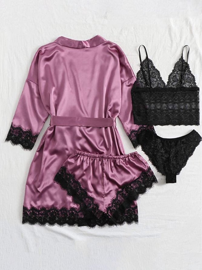 Valentine's Day Sexy Lace Pajamas Set of Four