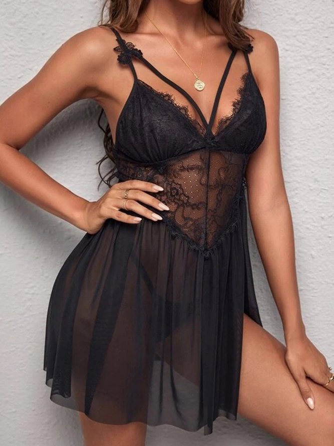 Valentine's Day Lace Suspender Skirt Thong Sexy Lingerie Set