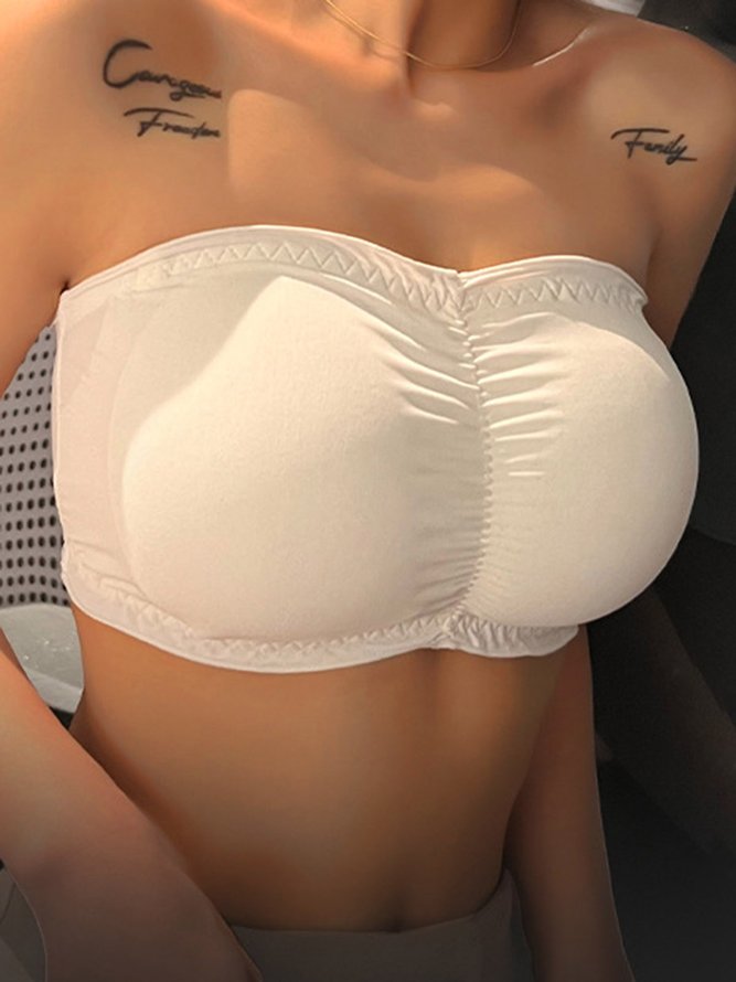 Ruffle Back Open Button Wrapped Chest
