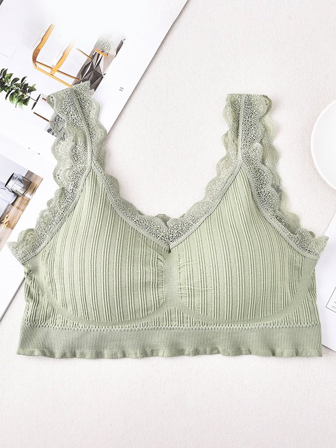 Lace Edge High Stretch Breathable Seamless Tank Top Underwear