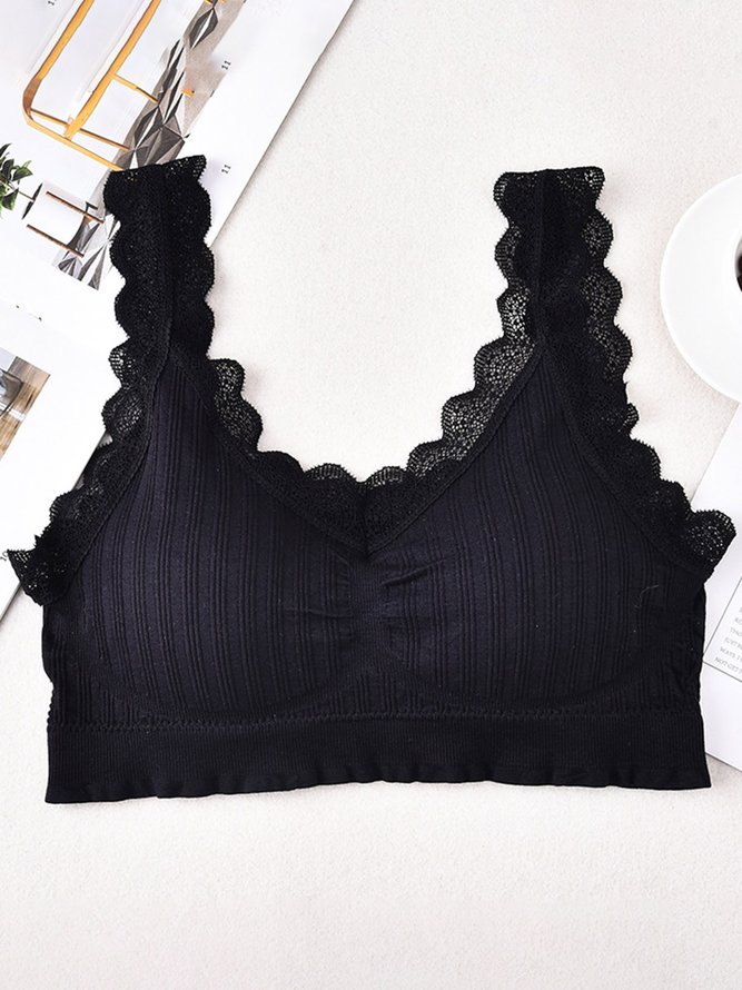 Lace Edge High Stretch Breathable Seamless Tank Top Underwear