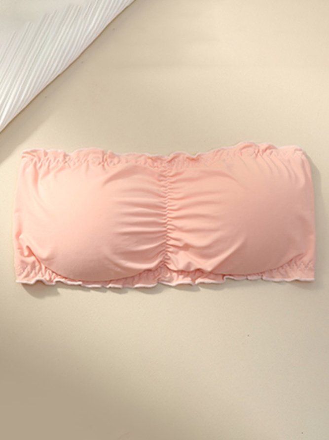 Ruffle Back Open Button Wrapped Chest